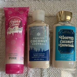 BATH & BODY WORKS & PINK Lot of 3 Lotions